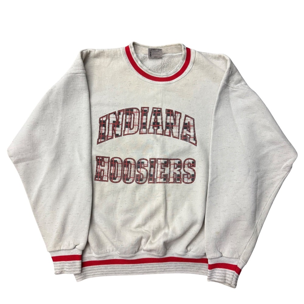 Vintage Indiana Hoosiers Ringer Style Distressed Thrashed Sweatshirt